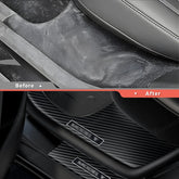 Carbon Fiber Style Door Sill Protector Set (8 Pieces) for Tesla Model Y Juniper 2025+